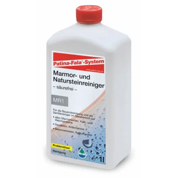 Patina-Fala Marmor - und Natursteinreiniger - säurefrei für die Bauendreinigung und Zementschleierentfernung 1 l Flasche