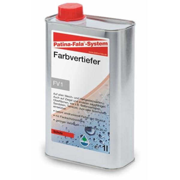 Patina-Fala Farbvertiefer mit Fleckschutzwirkung für alle Weich- und Hartgesteinsarten geeignet 1 l Dose