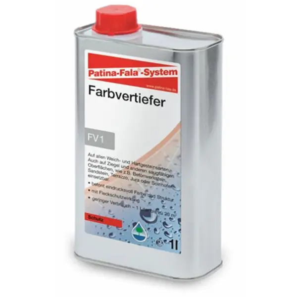 Patina-Fala Farbvertiefer mit Fleckschutzwirkung für alle Weich- und Hartgesteinsarten geeignet 1 l Dose