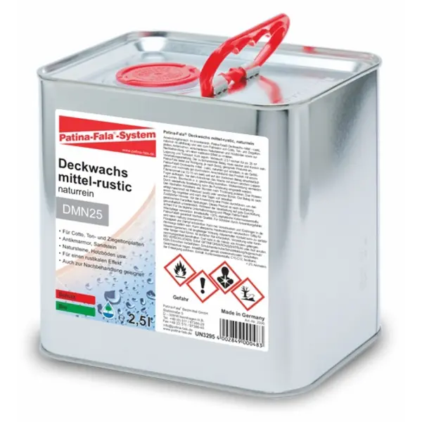 Patina-Fala Deckwachs mittel - rustik naturrein, flüssig zur Nachbehandlung. mit rustikalem Effekt. 2.5 l Kanister