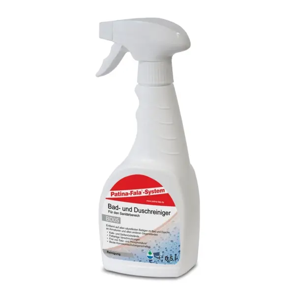 Patina-Fala Bad- und Duschreiniger auf allen säurefesten Belägen in Bad und Dusche 500 ml Flasche