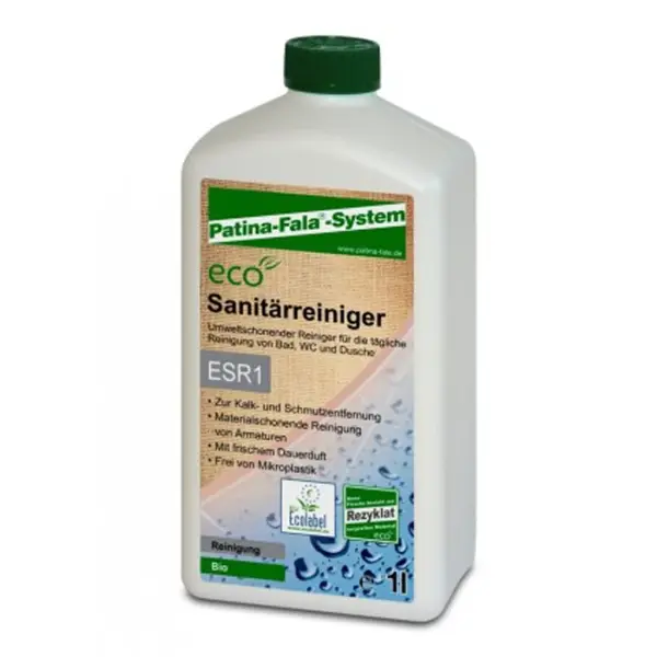 Patina-Fala ECO Sanitärreiniger umweltschonender Reiniger für die tägliche Reinigung im Sanitärbereich 1 l Flasche