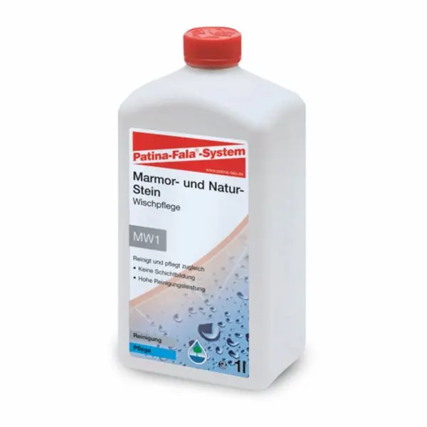 Patina-Fala Marmor - und Naturstein Wischpflege Reinigt und pflegt zugleich und ist materialschonend und hautfreundlich 1 l Flasche