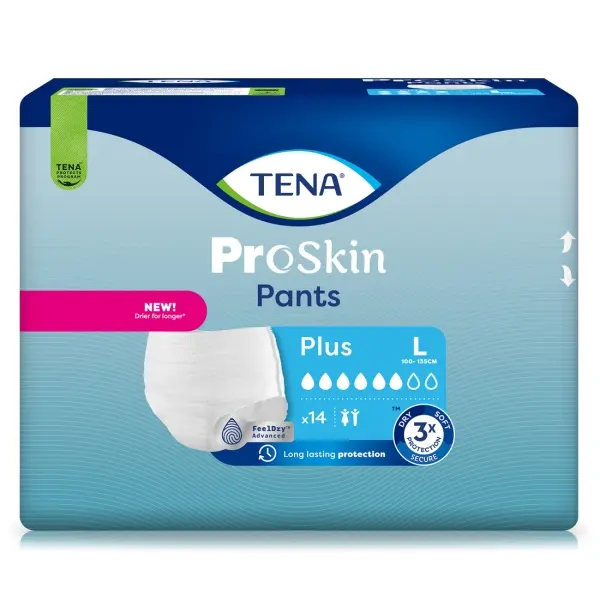 TENA ProSkin Pants Plus Gr. L Windelhosen für mittelschwere Inkontinenz 1 Beutel = 14 Stück