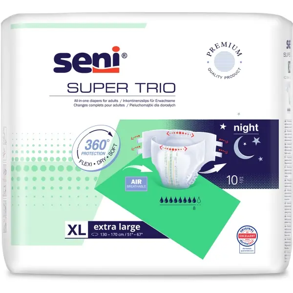 Seni Super Trio Gr. XL Slip mit Klebeklettverschlüssen 1 Beutel = 10 Stück