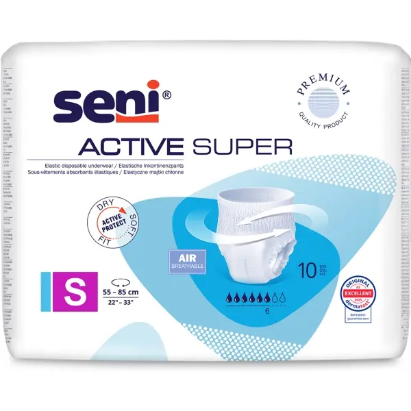 Seni Active Super Gr. S atmungsaktive Inkontinenzpants 1 Beutel = 10 Stück