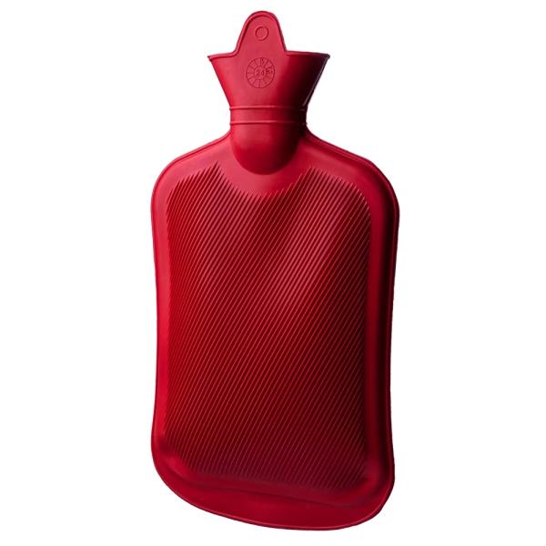 Gummi-Wärmflasche 2 l mit Schraubverschluss rot
