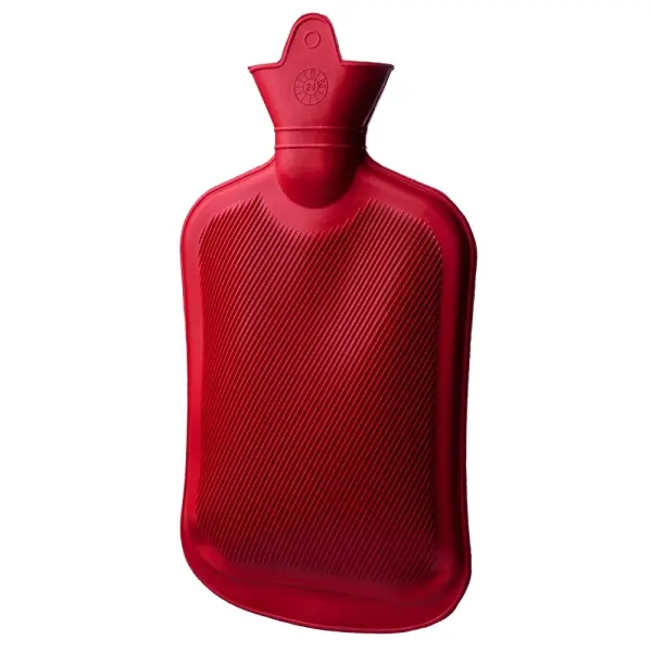 Gummi-Wärmflasche 2 l mit Schraubverschluss rot