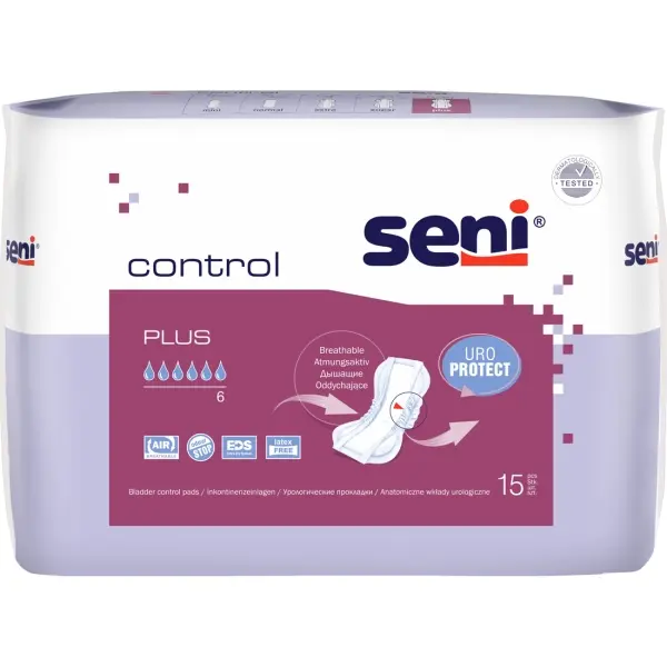 Seni Control Plus atmungsaktive Inkontinenzeinlage 1 Beutel = 15 Stück