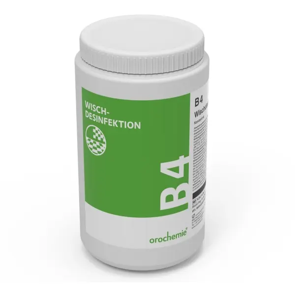B 4 Wischdesinfektion pulverförmiges Konzentrat 1 Dose = 80 x 5 g B 4 Wischdesinfektion pulverförmiges Konzentrat 1 Dose = 80 x 5 g