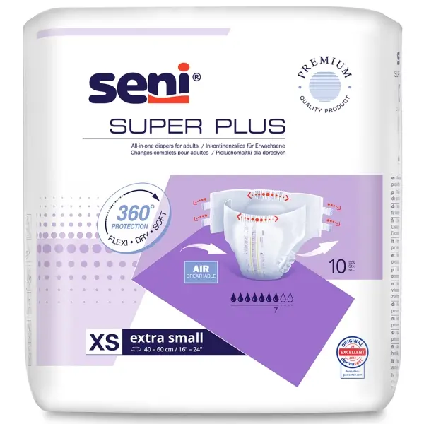 Seni Super Plus Gr. XS Inkontinenzslip mit Klebeklettverschlüssen 1 Beutel = 10 Stück