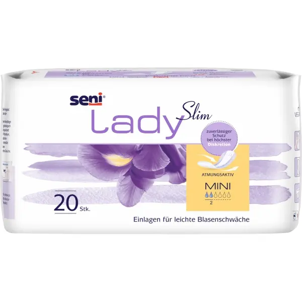Seni Lady Slim Mini atmungsaktive Slim-Einlagen für Frauen 1 Beutel = 20 Stück