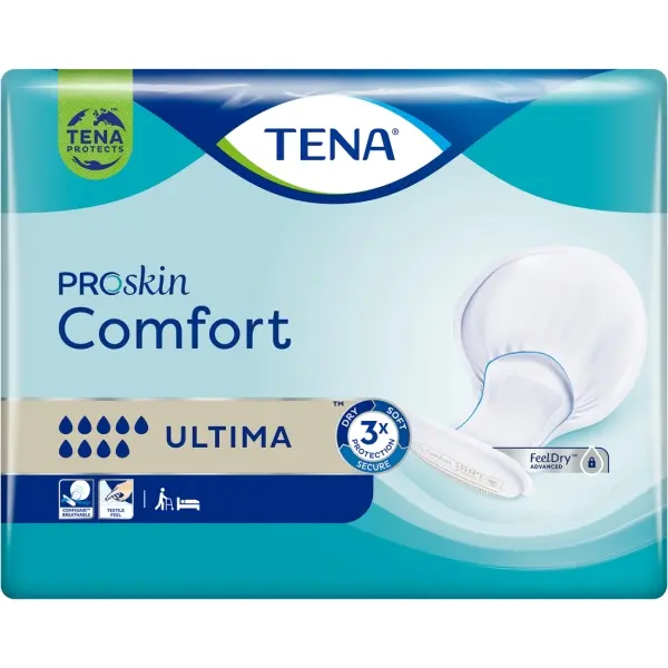 TENA ProSkin Comfort Ultima Große Inkontinenzvorlagen für Fixierhosen 1 Beutel = 26 Stück