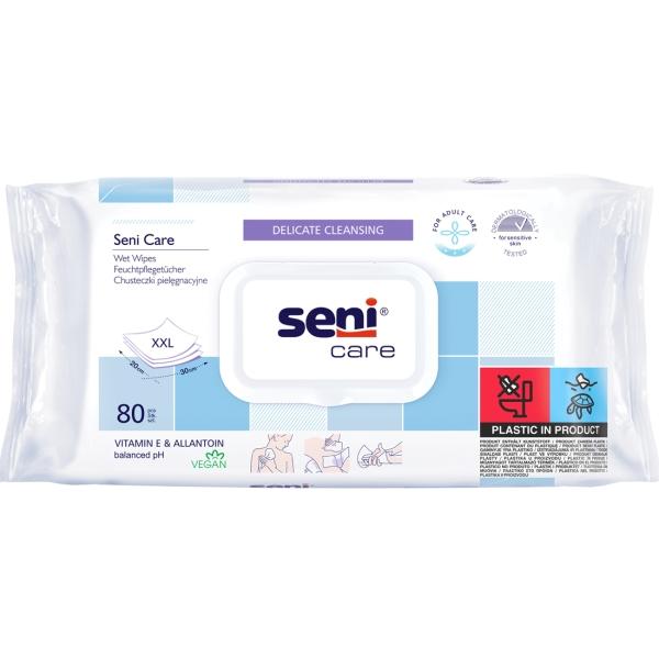 Seni Care Feuchtpflegetücher 20 x 30 cm Feuchttücher zur Hautreinigung 1 Pack = 80 Tücher