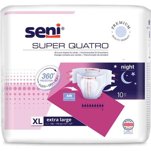 Seni Super Quatro Gr. XL Klettwindel für Erwachsene 1 Beutel = 10 Stück