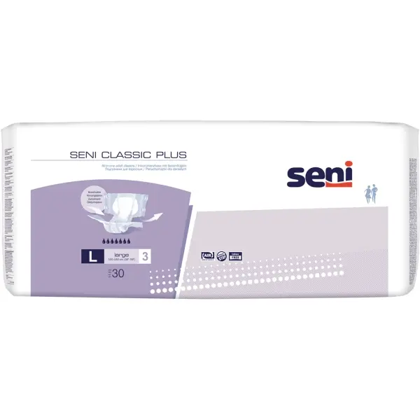 Seni Classic Plus Gr. L Inkontinenz-Windeln für Erwachsene 1 Beutel = 30 Stück