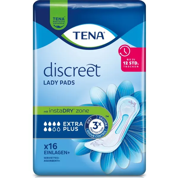 TENA Lady Discreet Extra Plus Einlagen für mittlere bis starke Inkontinenz 1 Beutel = 16 Stück