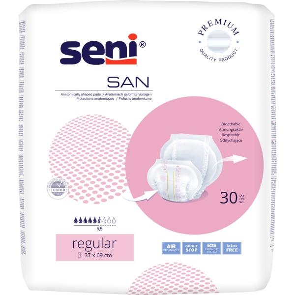 Seni San Regular anatomisch geformte Vorlage 1 Beutel = 30 Stück