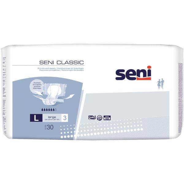 Seni Classic Gr. L Inkontinenzwindel mit Klebeklettverschlüssen 1 Beutel = 30 Stück