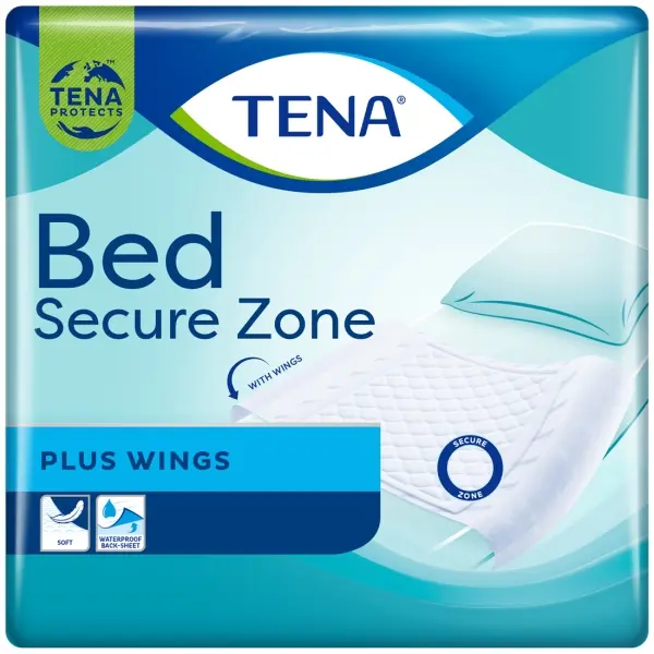 TENA Bed Plus Wings 180 x 80 cm Krankenunterlage mit Seitenflügeln 1 Beutel = 20 Stück