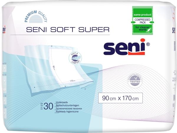 Seni Soft Super 90 x 170 cm Bettschutzunterlagen mit Seitenflügeln 1 Beutel = 30 Stück