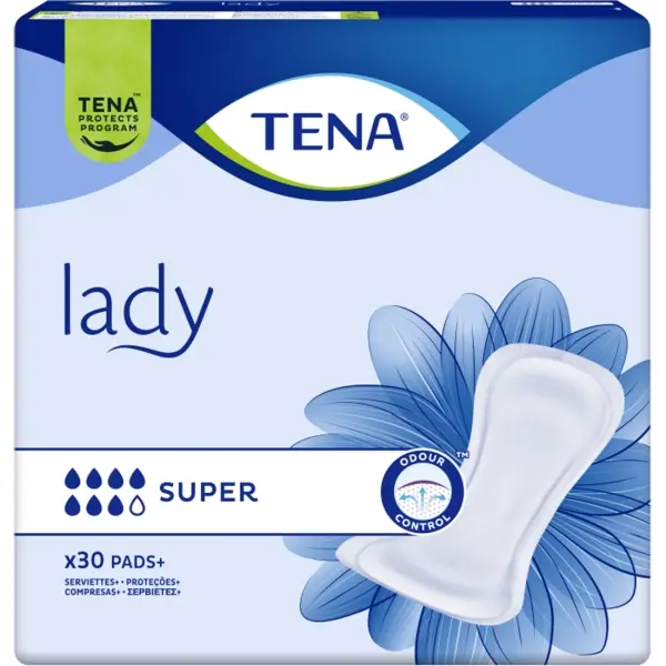 TENA Lady Super Einlagen für mittlere bis schwere Blasenschwäche 1 Beutel = 30 Stück