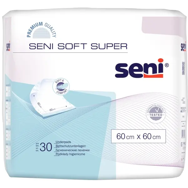 Seni Soft Super 60 x 60 cm Bettschutzunterlagen 1 Beutel = 30 Stück