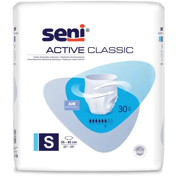 Seni Active Classic Gr. S atmungsaktive Inkontinenzpants 1 Beutel = 30 Stück
