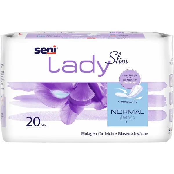 Seni Lady Slim Normal atmungsaktive Slim-Einlagen für Frauen 1 Beutel = 20 Stück
