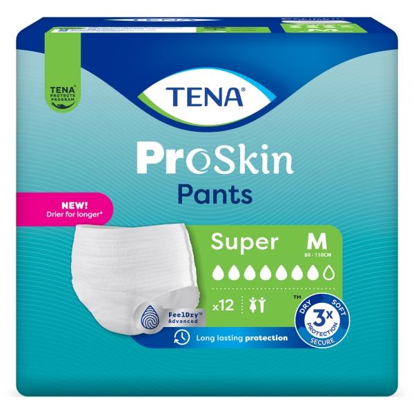TENA ProSkin Pants Super Gr. M Einwegpants bei mäßigem bis starken Harnverlust 1 Beutel = 12 Stück