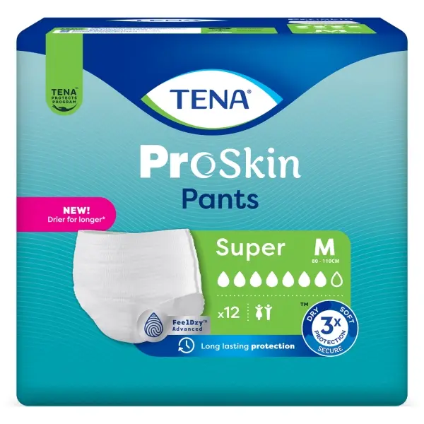 TENA ProSkin Pants Super Gr. M Einwegpants bei mäßigem bis starken Harnverlust 1 Beutel = 12 Stück
