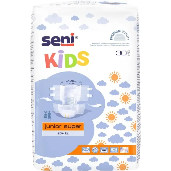 Seni Kids Junior Super Klettwindel für Kinder 20+ kg 1 Beutel = 30 Stück