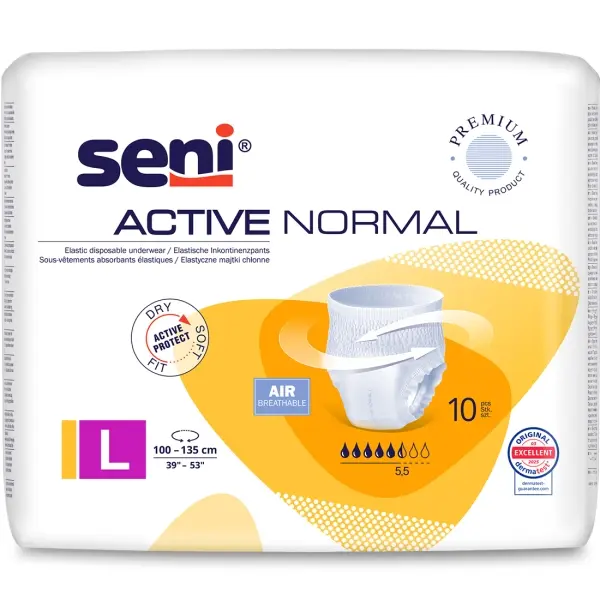 Seni Active Normal Gr. L atmungsaktive Inkontinenzpants 1 Beutel = 10 Stück