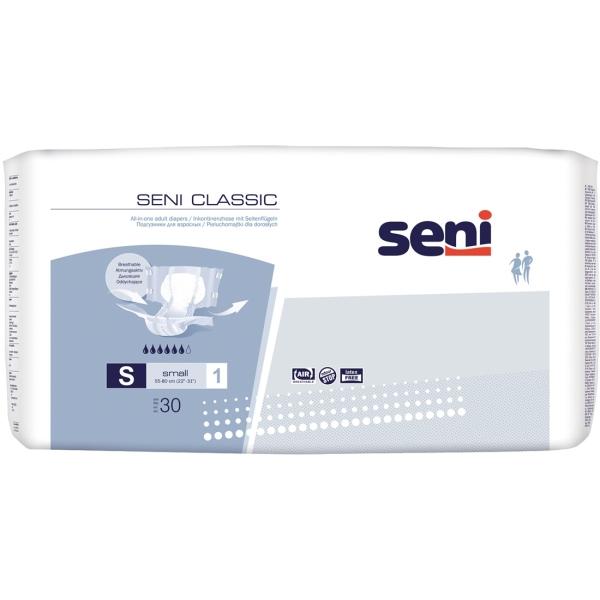 Seni Classic Gr. S Inkontinenzwindel mit Klebeklettverschlüssen 1 Beutel = 30 Stück