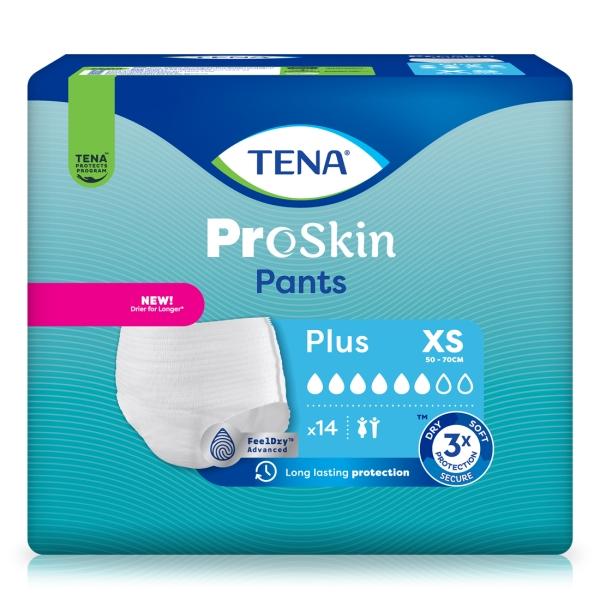 TENA ProSkin Pants Plus Gr. XS Windelhosen für mittelschwere Inkontinenz 1 Beutel = 14 Stück