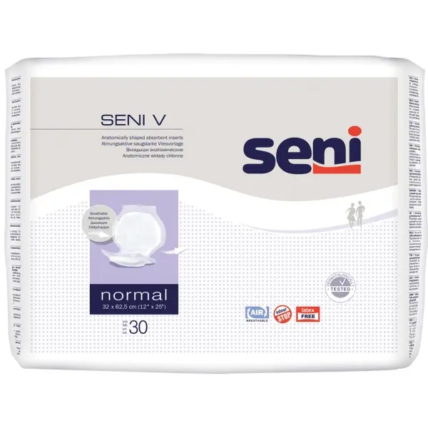 Seni V Normal anatomisch geformte Vliesvorlage 1 Beutel = 30 Stück