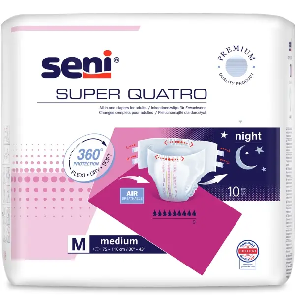 Seni Super Quatro Gr. M Klettwindel für Erwachsene 1 Beutel = 10 Stück
