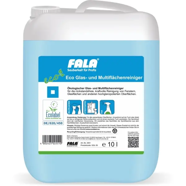 FALA ECO Glas- und Multiflächenreiniger Ökologischer Glas- und Multiflächenreiniger 10 l Kanister