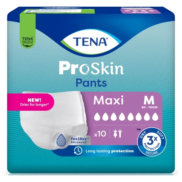 TENA ProSkin Pants Maxi Gr. M Einweghosen für mittelschwere Inkontinenz 1 Beutel = 10 Stück