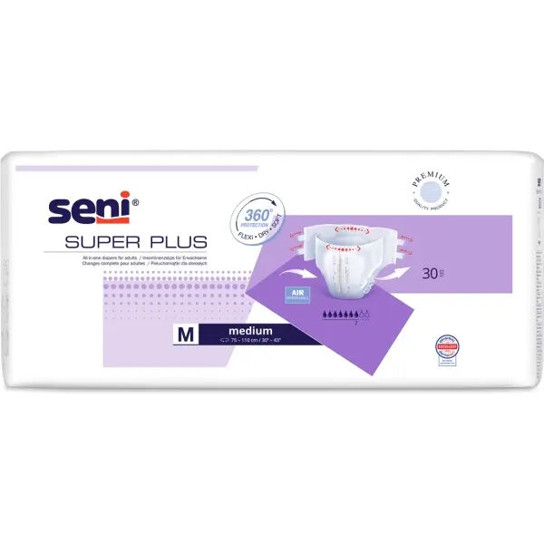 Seni Super Plus Gr. M Inkontinenzslip mit Klebeklettverschlüssen 1 Beutel = 30 Stück