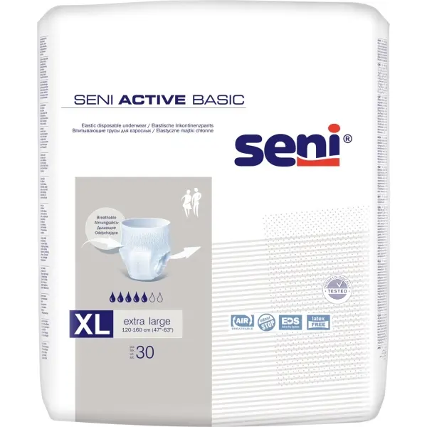 Seni Active Basic Gr. XL atmungsaktive Windelhose 1 Beutel = 30 Stück