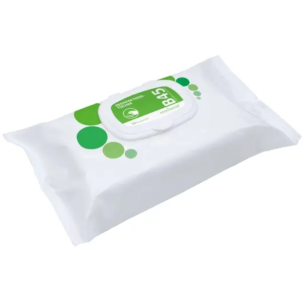 B 45 Desinfektionstücher gebrauchsfertige Flächendesinfektion 1 Pack = 50 Tücher