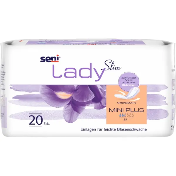 Seni Lady Slim Mini Plus atmungsaktive Slim-Einlagen für Frauen 1 Beutel = 20 Stück