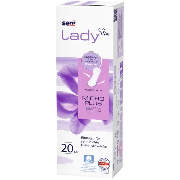 Seni Lady Slim Micro Plus atmungsaktive Slim-Einlagen für Frauen 1 Beutel = 20 Stück