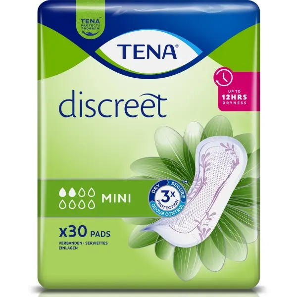TENA Discreet Mini Einlagen für leichte Blasenschwäche 1 Beutel = 30 Stück