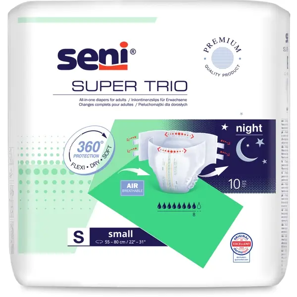 Seni Super Trio Gr. S Slip mit Klebeklettverschlüssen 1 Beutel = 10 Stück