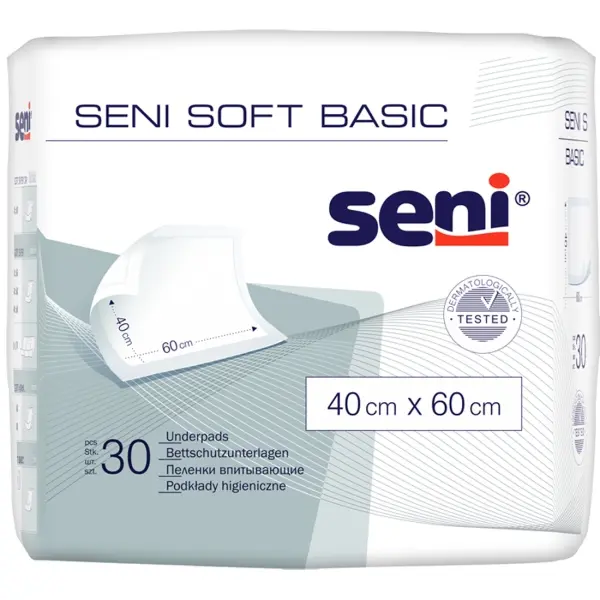 Seni Soft Basic 40 x 60 cm Bettunterlage bei Inkontinenz 1 Beutel = 30 Stück