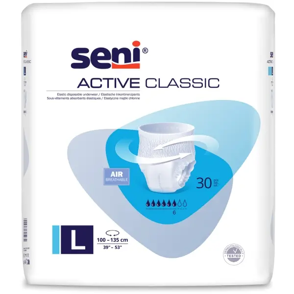 Seni Active Classic Gr. L atmungsaktive Inkontinenzpants 1 Beutel = 30 Stück