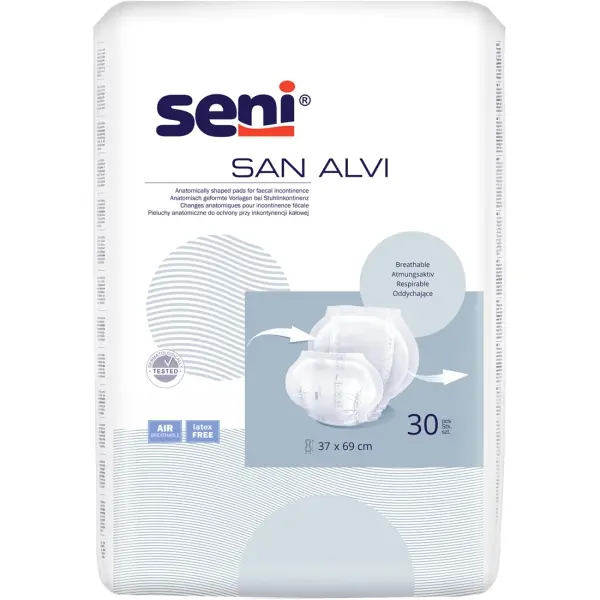 Seni San Alvi anatomisch geformte Stuhlvorlage 1 Beutel = 30 Stück