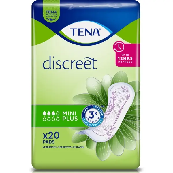 TENA Discreet Mini Plus Einlagen für leichte Blasenschwäche 1 Beutel = 20 Stück